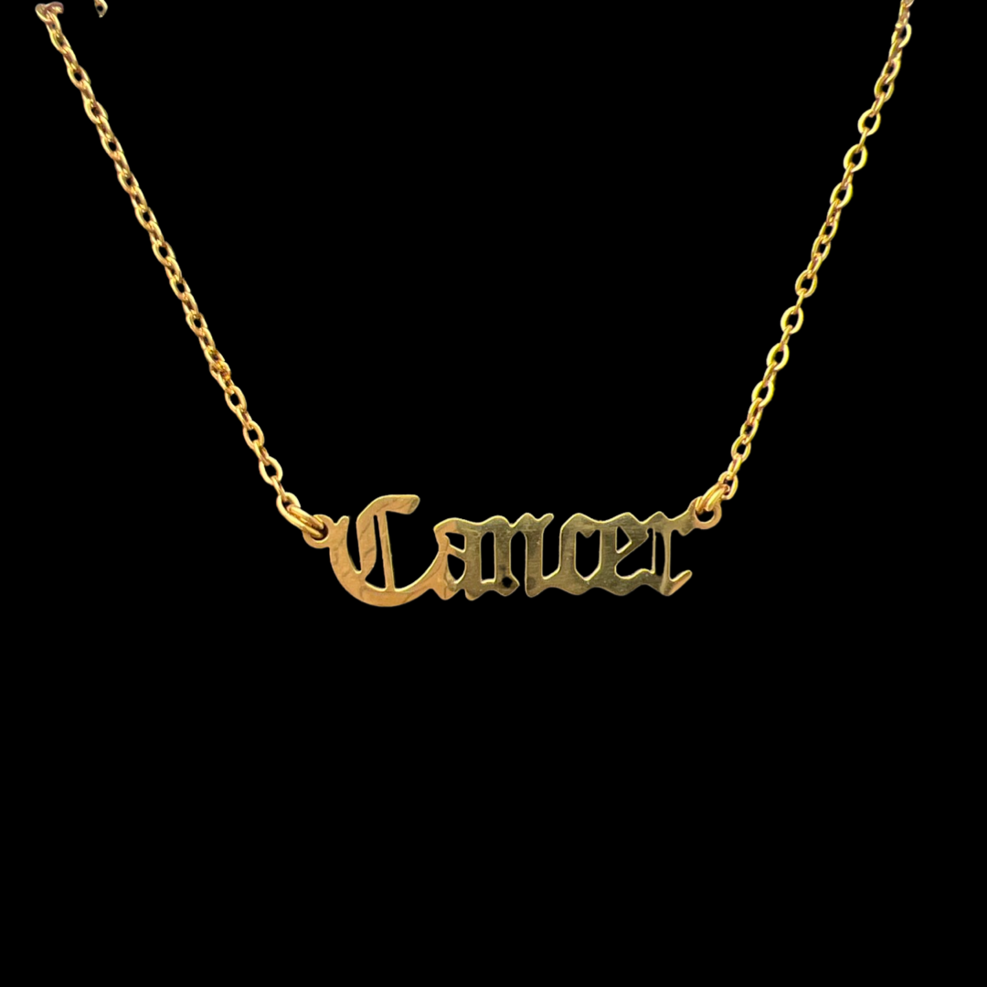 Zodiac sign necklace.