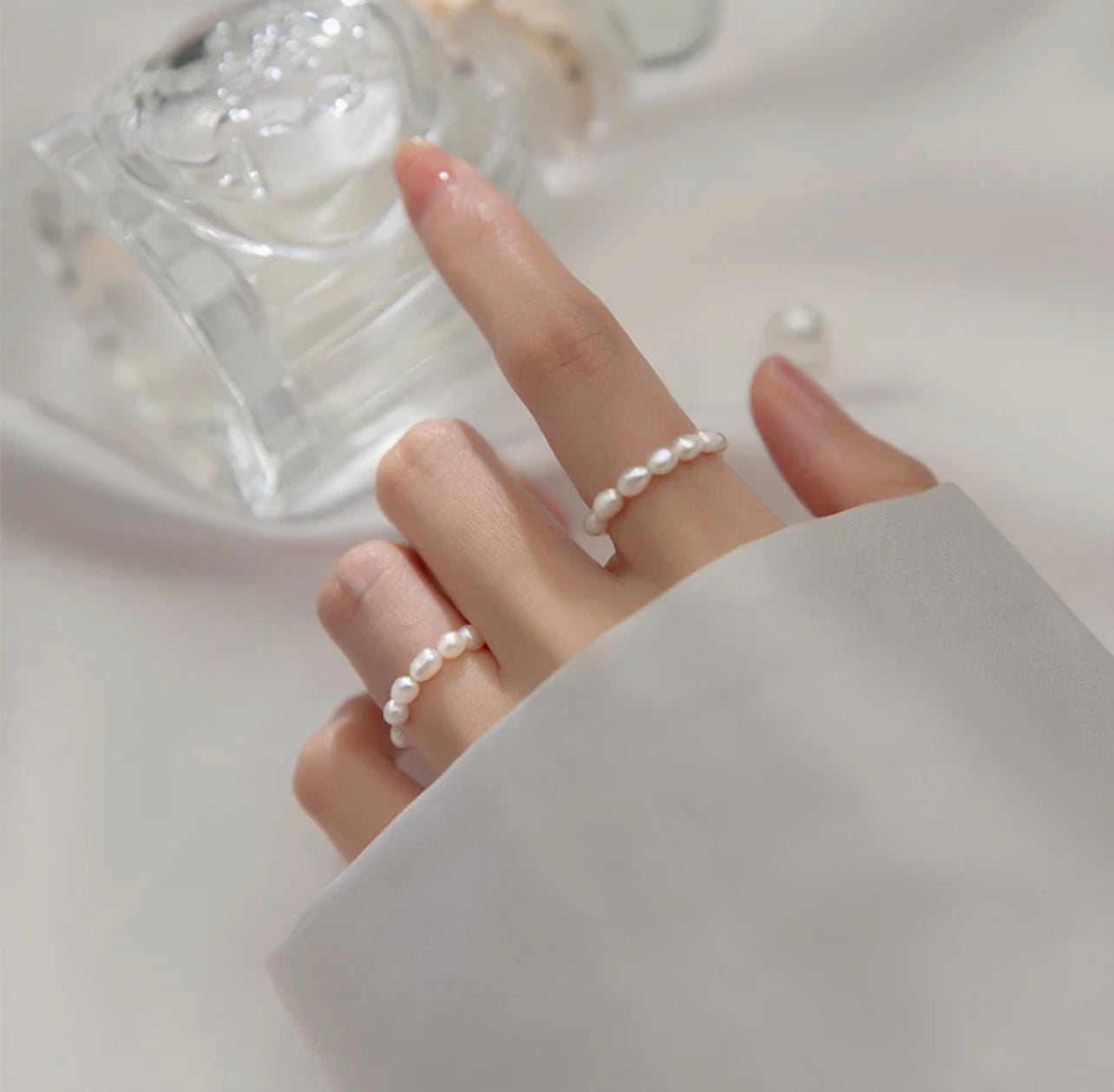 Zoetwater mini parels ring.